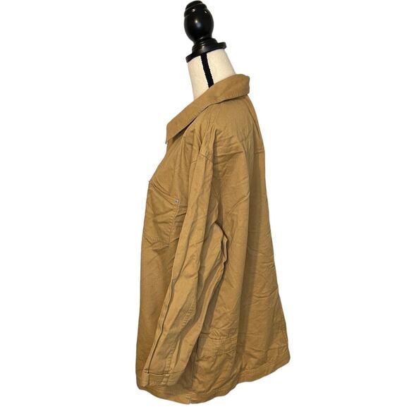 Denim & Company Women's Oversized Full Zip Khaki Jacket Size Extra Large - Picture 5 of 6